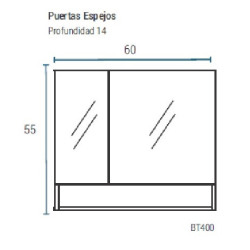 Botiquin Schneider BT400 laminado blanco triptico 60x60cm