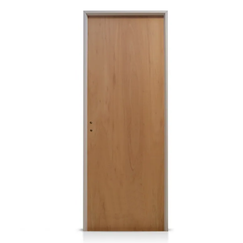 Puerta placa cedro - Marco de aluminio blanco 80x15 - Valentinuz (Derecha)