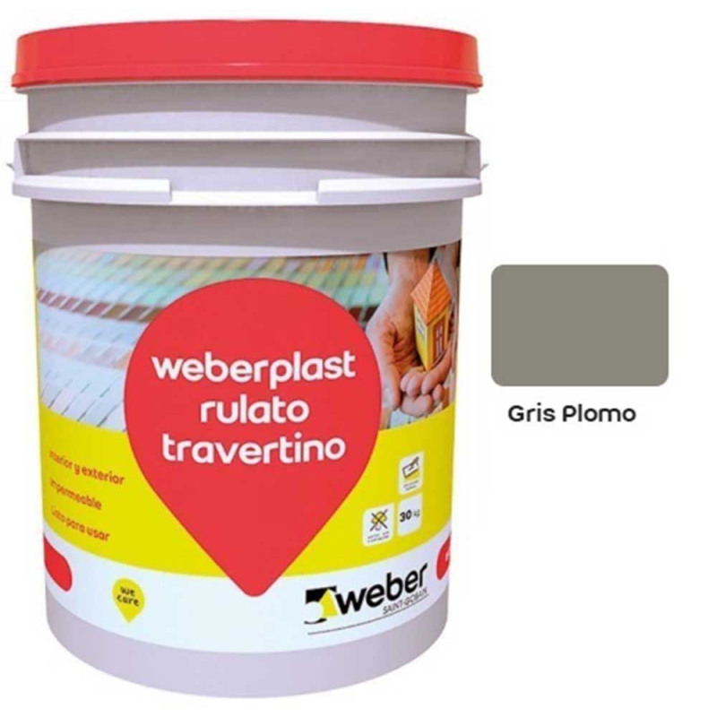 Weber Plast rulato travertino mediano 30Kg - Gris plomo