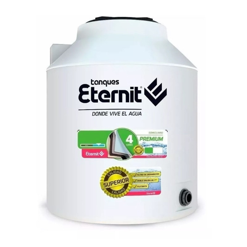 Tanque polietileno Eternit premium cuatricapa 600 Lt Blanco