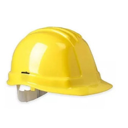 Casco de seguridad con arnés plástico cremallera amarillo