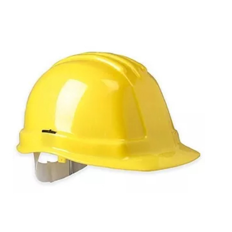 Casco de seguridad con arnés plástico cremallera amarillo