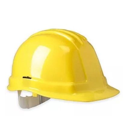 Casco de seguridad con arnés plástico cremallera amarillo