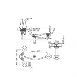 FV GRIF. ALESIA LEVER BIDET CR 295/49L            