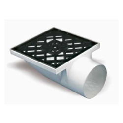 Embudo PVC horizontal con reja - Salida 110mm