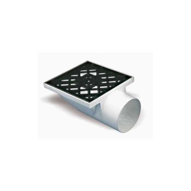 Embudo PVC horizontal con reja - Salida 110mm