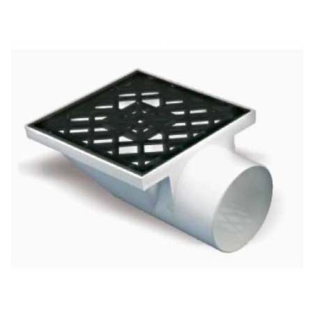 Embudo PVC horizontal con reja - Salida 110mm