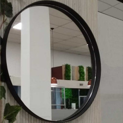 Espejo redondo - Diámetro: 40cm - Marco de hierro Negro