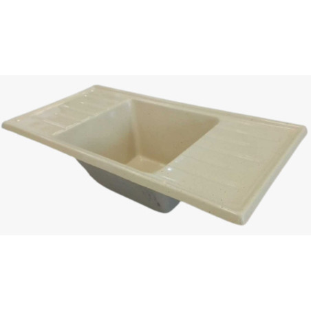 Pileta fibra de Vidrio Beige - Reforzada con 2 mesada - 100x46cm - RUCO