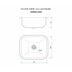 Johnson Pileta simple E-28 34x28.5x15