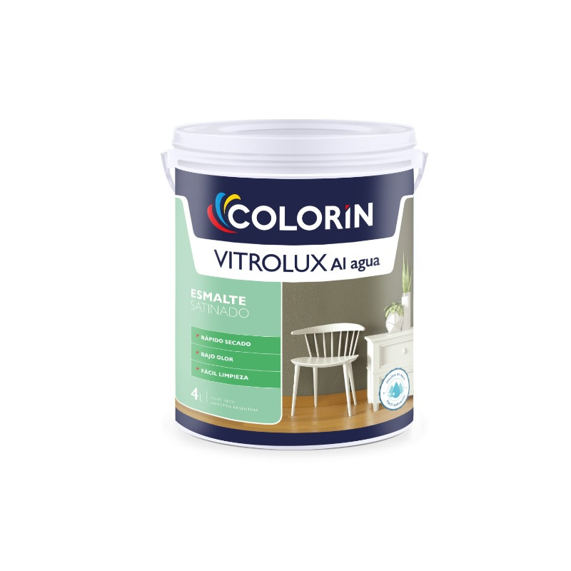 Colorin - Esmalte al agua satinado vitrolux blanco 1 litro