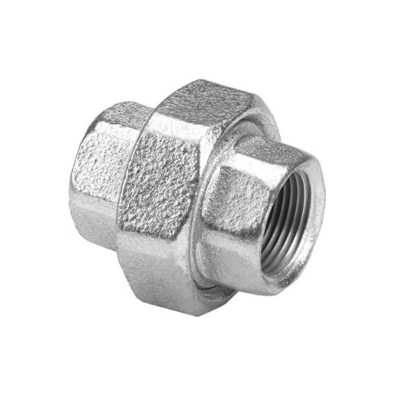 Unión doble conica hierro galvanizado 3/4"