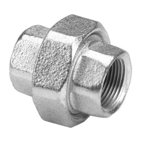 Unión doble conica hierro galvanizado 3/4"