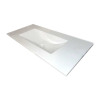 Vanitory Nilo Schneider - 2 puertas - Blanco/Rovere 60cm con mesada mármol sintético Baden Silton - 1 Agujero