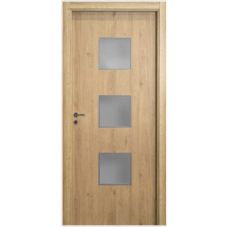 Puerta placa Oblak simple contacto Tekstura Quadra roble natural - Marco madera 90x10-220 (Derecha)