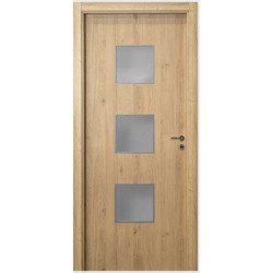 Puerta placa Oblak simple contacto Tekstura Quadra roble natural - Marco madera 90x10-220 (Izquierda)
