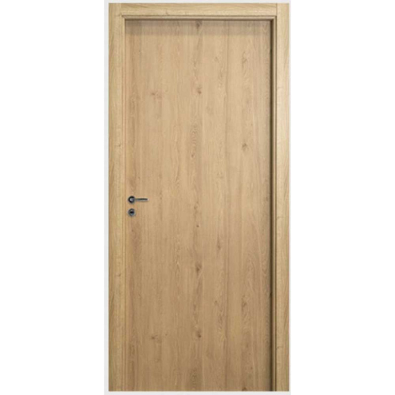 Puerta placa Oblak simple contacto Tekstura lista roble natural - Marco madera 80x10-220 (Derecha)