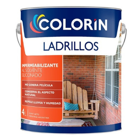 Colorin - Impermeabilizante al solvente siliconado transparente para ladrillo 4 litros