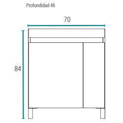 Vanitory Schneider Aqua Carvalho 70cm - Mesada Mármol Sintético Silton - 1 Agujero