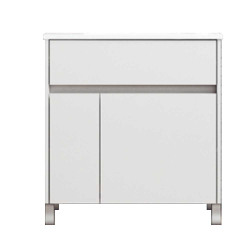 Vanitory Schneider Nature 70cm 2 puertas/ 1 Cajón PVC blanco brillante - Sin mesada