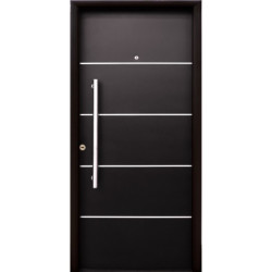 Nexo galvanizada puerta inyectada 5 tableros horizontal - Detalles en acero inoxidable (Derecha) 80 - G090