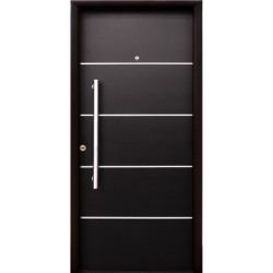 Nexo galvanizada puerta inyectada 5 tableros horizontal - Detalles en acero inoxidable (Derecha) 80cm - G090