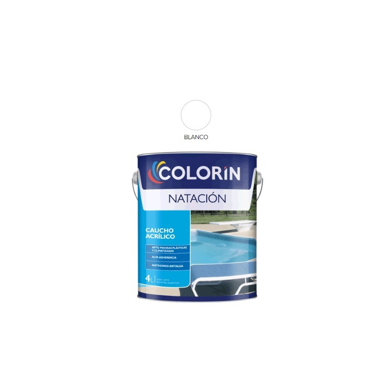 Colorín - pileta natación caucho acrílico blanco 4 litros