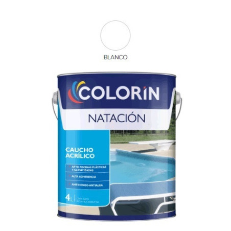 Colorín - pileta natación caucho acrílico blanco 4 litros