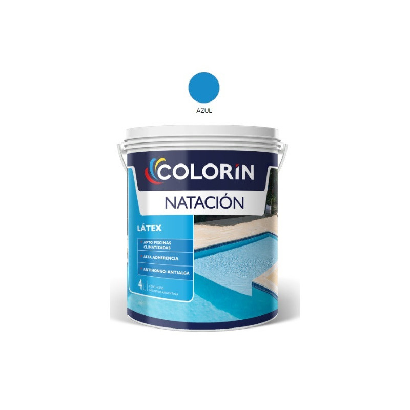 Colorin - pileta natación latex mate azul 4 litros