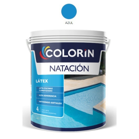 Colorin - pileta natación latex mate azul 4 litros