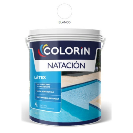 Colorin - pileta natación latex mate blanco 4 litros