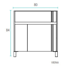 Vanitory Schneider Nature 80cm 2 puertas/ 1 Cajón Caju - Sin mesada