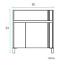 Vanitory Schneider Nature 80cm 2 Puertas/ 1 Cajón Caju Con Mesada Mármol Sintético - 3 Agujeros - Baden Silton