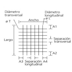 Malla 2,5x2,5 2,6-2,6 1,20x3,00