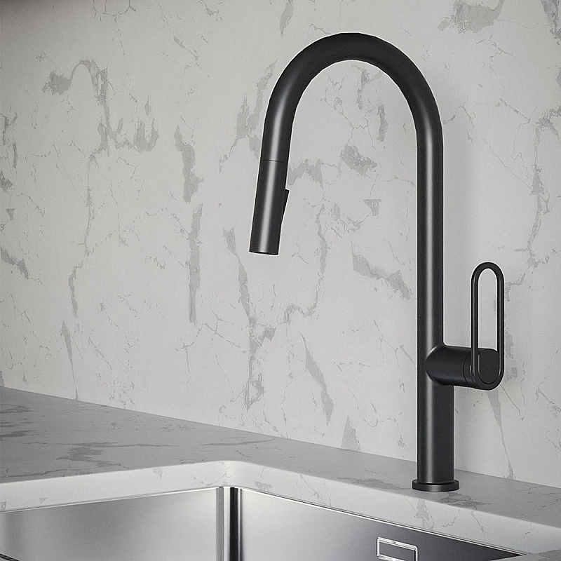 Grifería Vasser Jaspe Monocomando cocina mesada Black