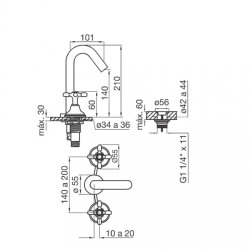 FV GRIF. NEWPORT PLUS LAVATORIO CR 207/B2P        