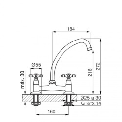 FV GRIF. NEWPORT PLUS.COCINA MESADA 413/B2P       