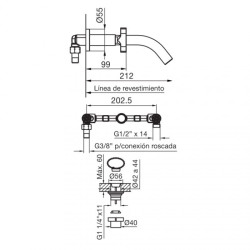 FV GRIF. TRIADES LAVATORIO PARED 203/C3-CR        