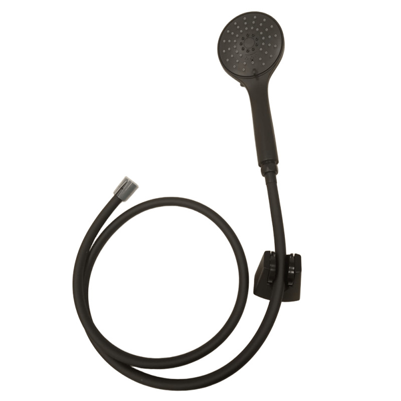 Duchador manual Nobili con soporte y manguera flexible - Negro
