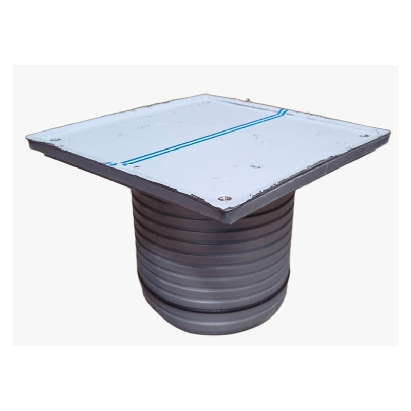 Desague portarejilla acanalado - 15x15cm con tapa ciega de acero - 110