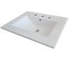 Vanitory Schneider Nature 60cm 2 puertas/ 1 Cajón PVC blanco brillante con Mesada de losa - 3 Agujeros