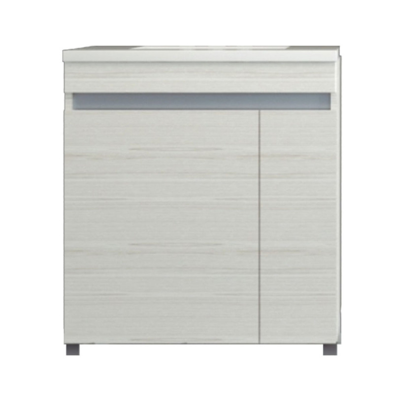 Vanitory Schneider Aqua blanco text 60cm - Mesada de losa - 3 Agujeros
