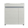 Vanitory Schneider Aqua blanco text 60cm - Mesada de losa - 3 Agujeros