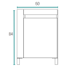 Vanitory Schneider Aqua carvalho text 60cm - Mesada de losa - 3 Agujeros