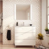Vanitory Pie Rivo Schneider PVC blanco 80cm con Mesada de losa - 1 Agujero