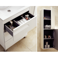 Vanitory Schneider Rivo Pie PVC Rovere 80cm con Mesada de losa - 1 Agujero