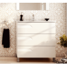 Vanitory Schneider Rivo Pie PVC Rovere 80cm con Mesada de losa - 1 Agujero