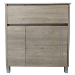 Vanitory Schneider Nature 80cm 2 puertas/ 1 Cajón Caju con Mesada de losa - 1 Agujero