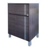 Vanitory Schneider Nature - 2 puertas, 1 cajón - Wengue 80cm Con Mesada de losa - 1 Agujero