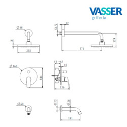 Grifería vasser kassia evolución - Monocomando embutir con transferencia black